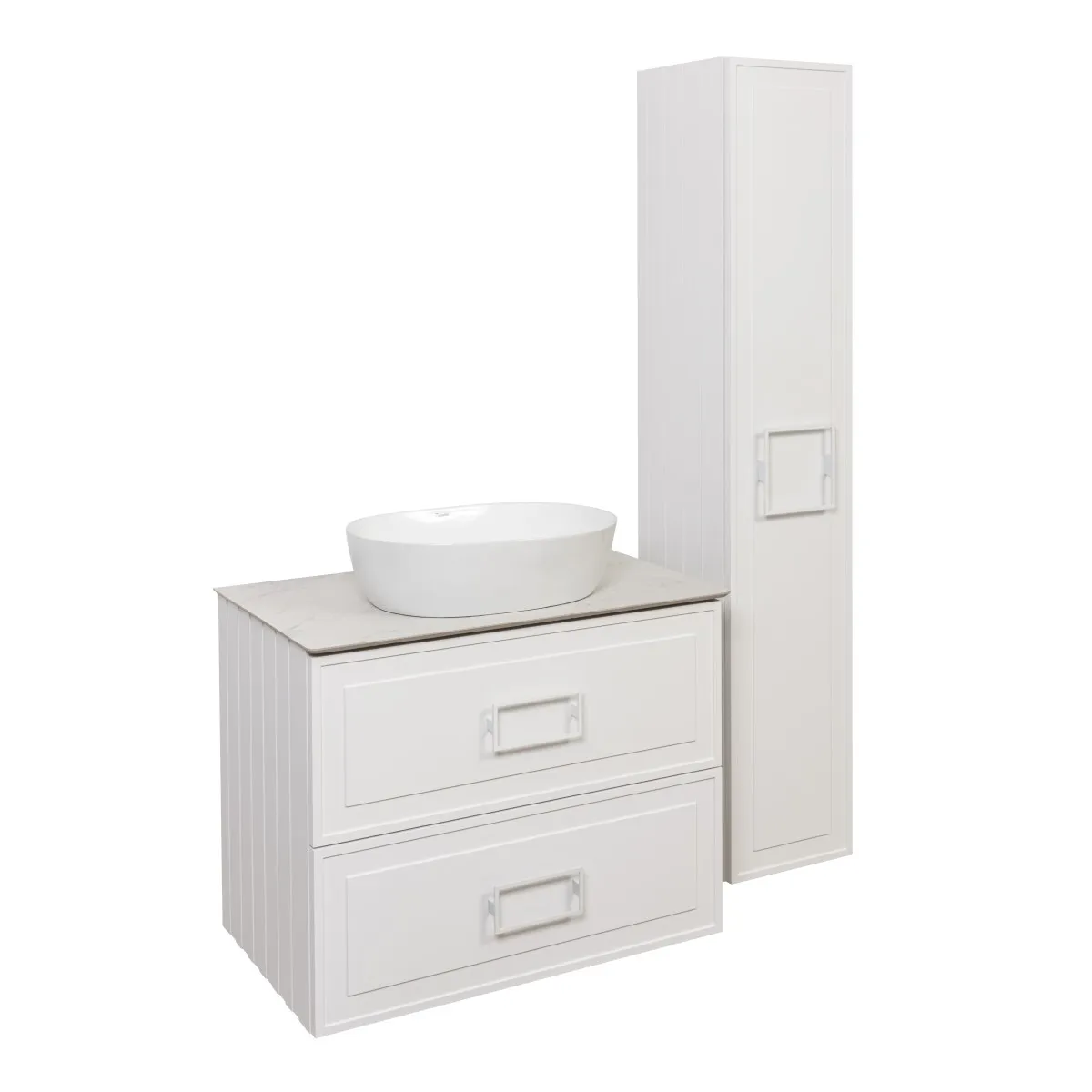 Тумба под раковину подвесная La Fenice Cubo TWIN FNC-01-CUB-B-80-2, белая