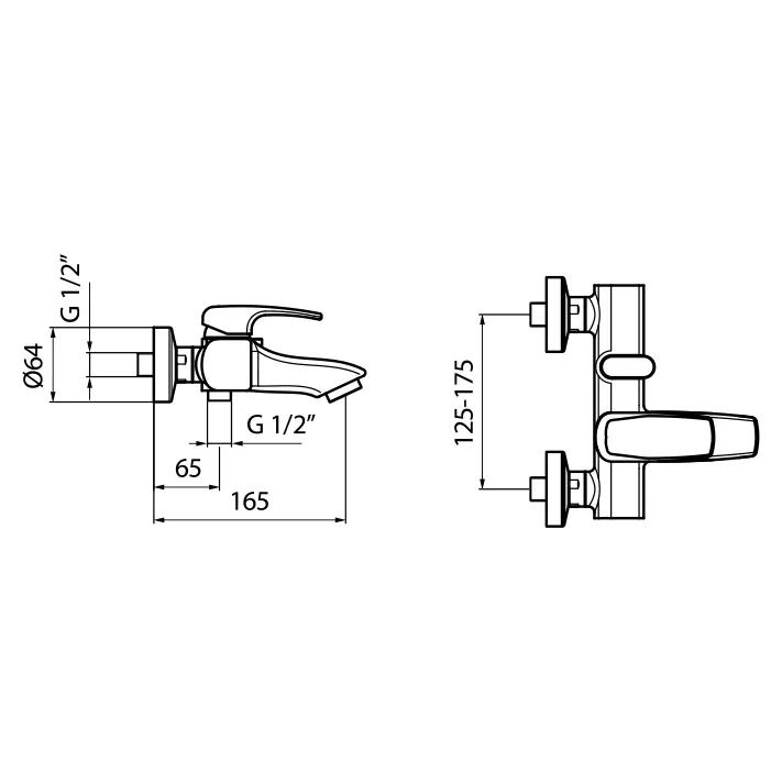 Смеситель для ванны и душа Webert Kimono KI850102015