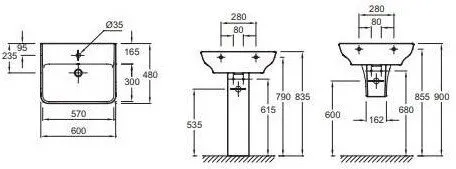 Раковина Jacob Delafon Struktura (EGD112-00) (60 см)