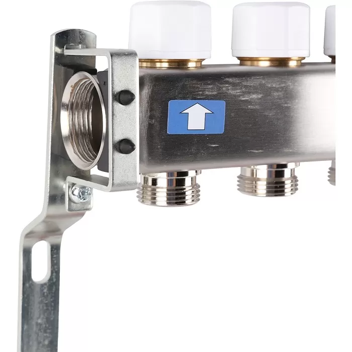 Коллектор Rommer 1"x3/4" на 6 контуров с расходомерами (нерж. сталь) (RMS-1200-000006)