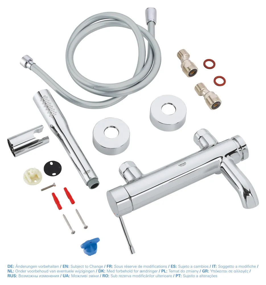 Смеситель для ванны GROHE Essence New с душевым гарнитуром, хром (33628001)