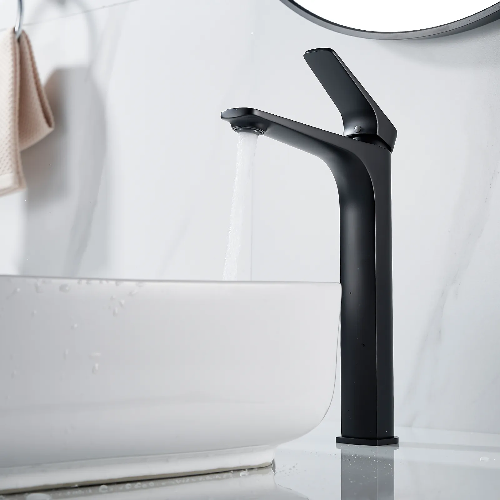 Смеситель для раковины высокий Shevanik S4211H, черный