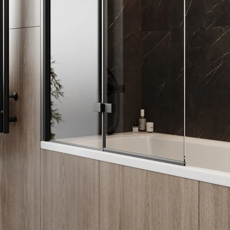 Шторка на ванну 100х140 см Maretti Valentina VA41R100140097-560, профиль черный