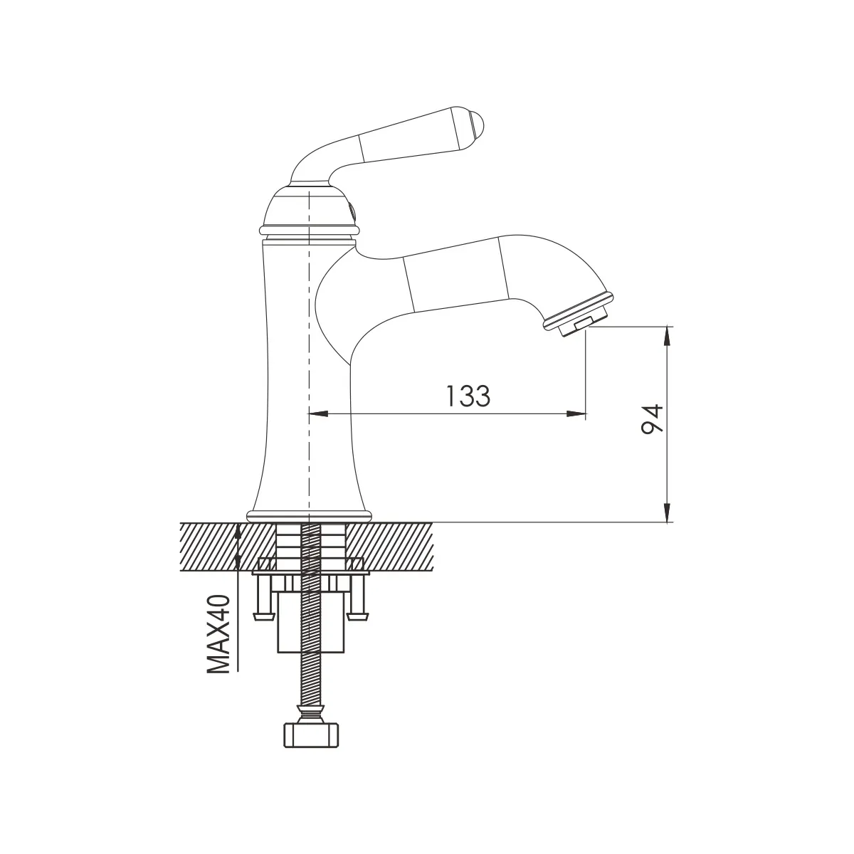 Смеситель для раковины Rose R02Q R0201Q, бронза