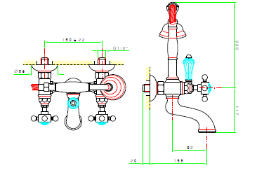Смеситель для ванны и душа Nicolazzi Cristallo Liberty, Polished Nickel (1401 NL 34)
