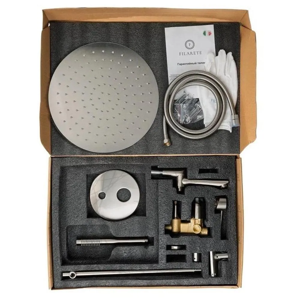 Душевая система встраиваемая FILARETE Roun FL1020NK, никель