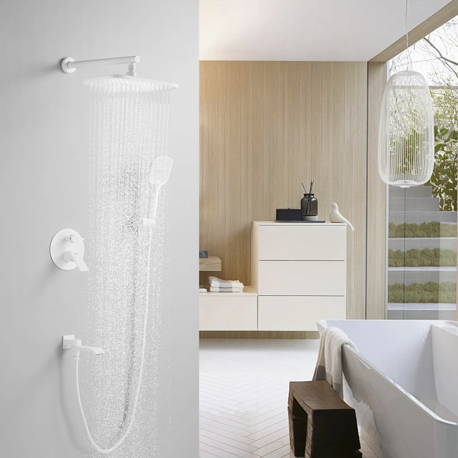 Душевая система встраиваемая Shevanik S4135C, белый