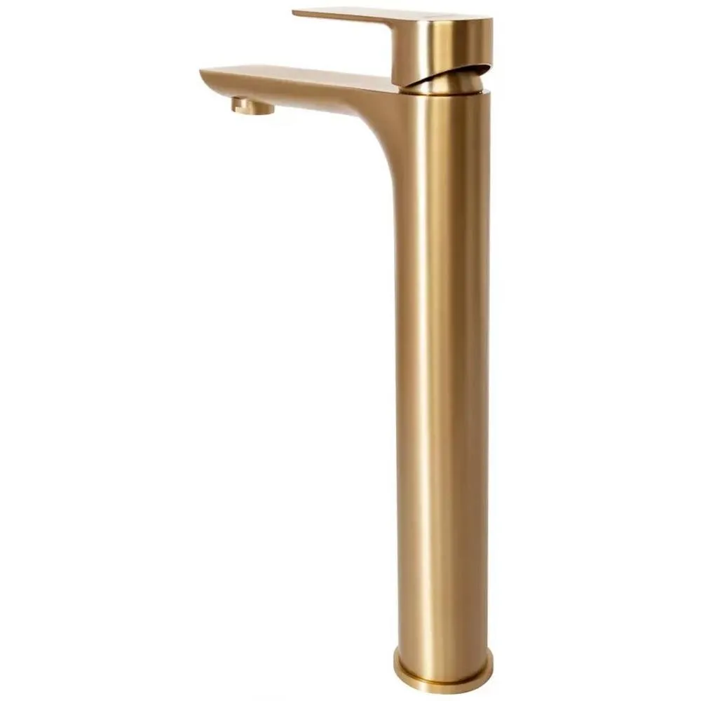 Смеситель для раковины высокий Hansberge H2099MG, матовое золото