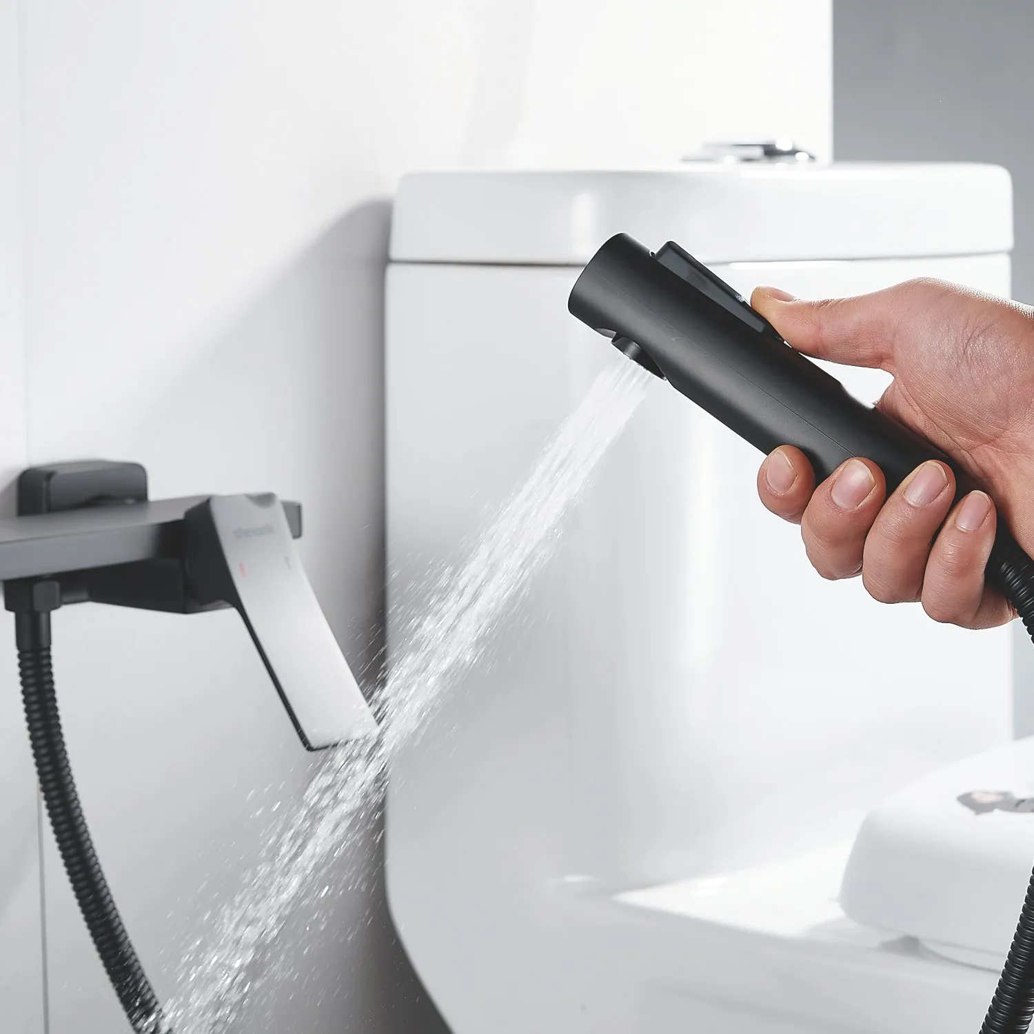 Гигиенический душ со смесителем Shevanik S6105H-1, черный