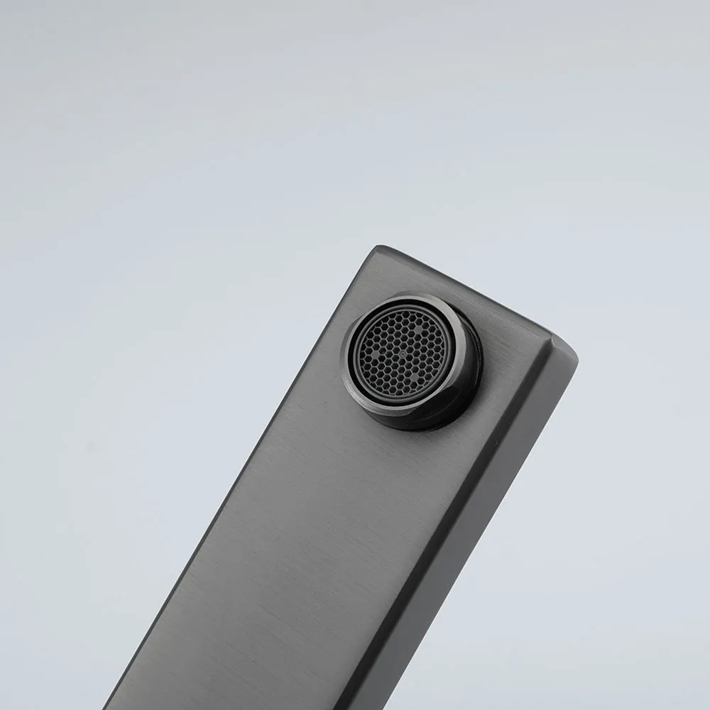 Смеситель для раковины высокий Gappo G1017-92, оружейная сталь