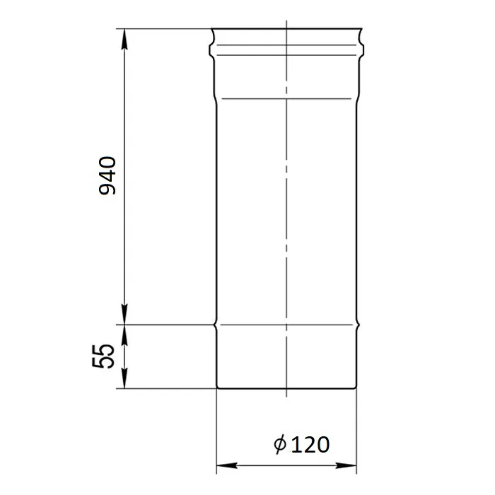 Труба 1,0м Ferrum GS (430/0,5 мм) Ф120