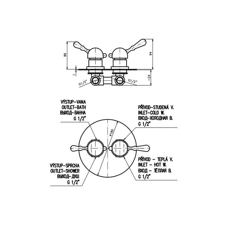 Смеситель для душа Rav Slezak Labe L586K