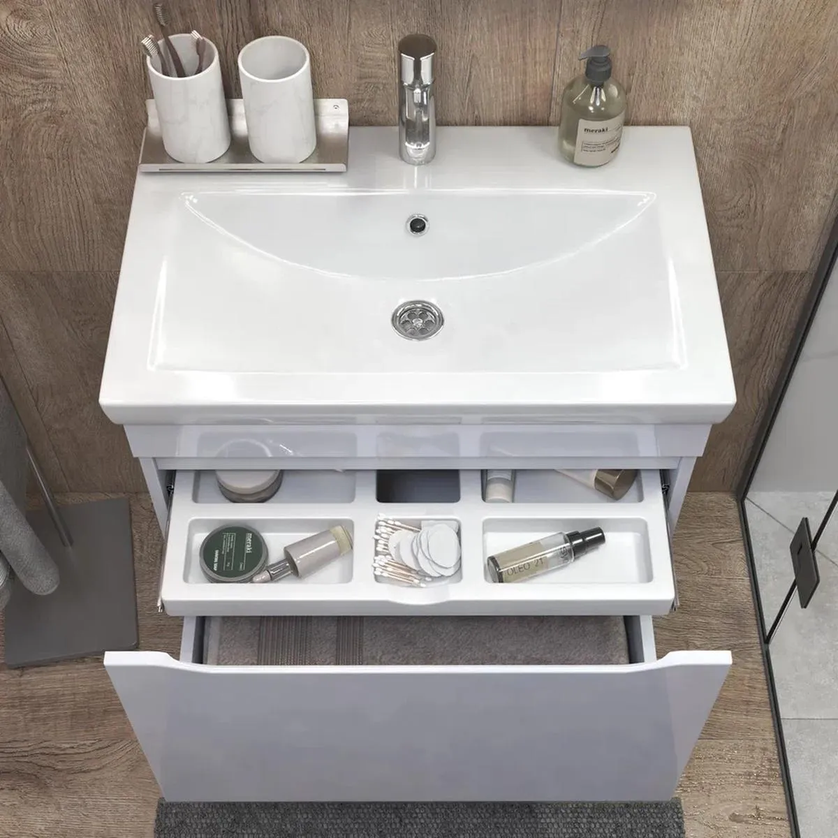 Тумба с раковиной подвесная VIGO Grani 166, 80 см