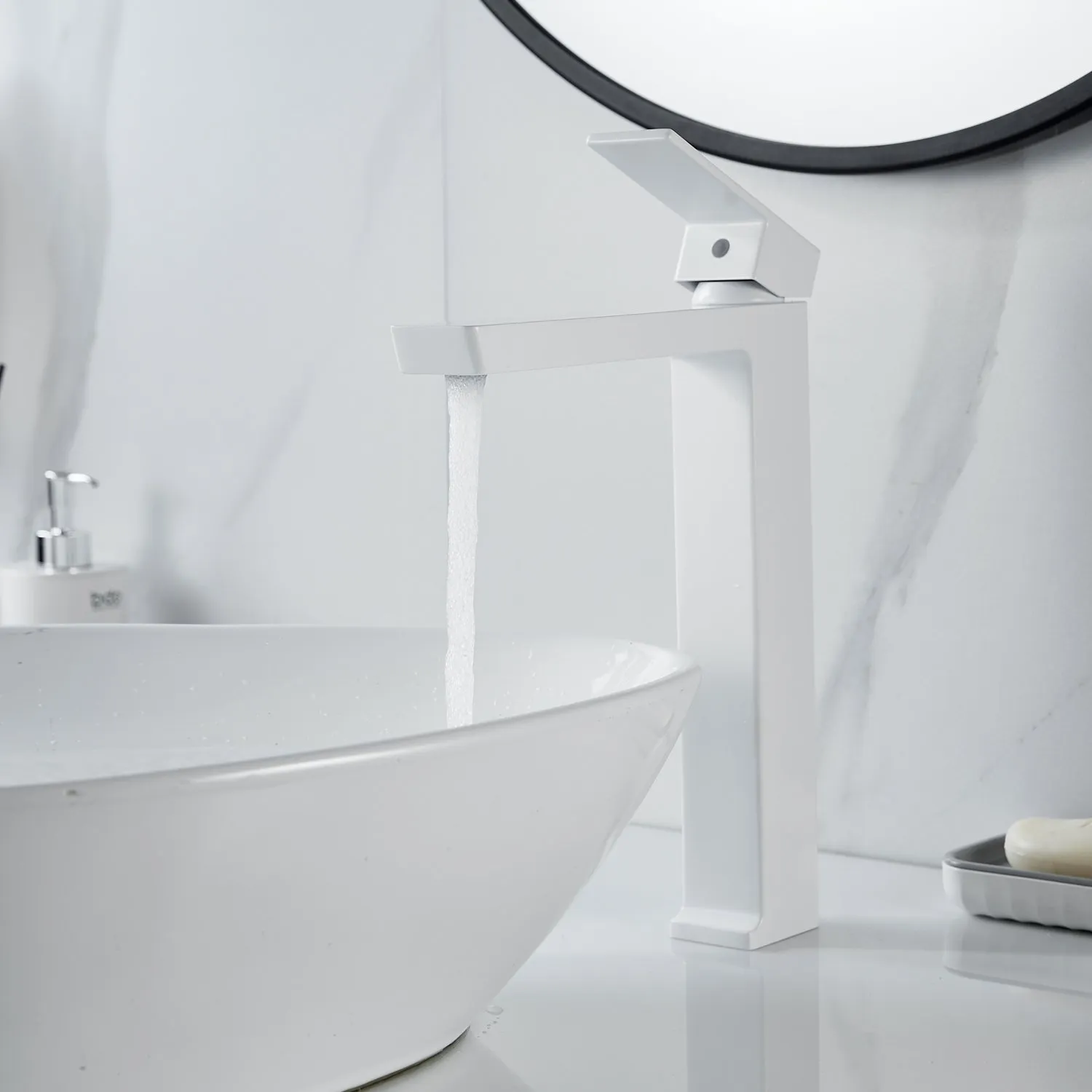 Смеситель для раковины высокий Rose R18C R1811C-1, белый