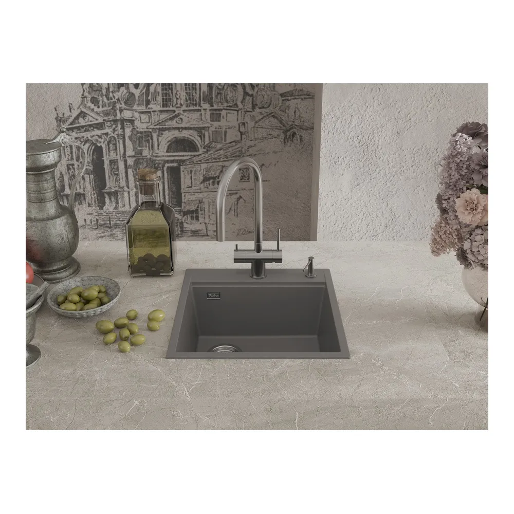 Кухонная мойка Rivelato TESORO TR-505-L, серый металлик