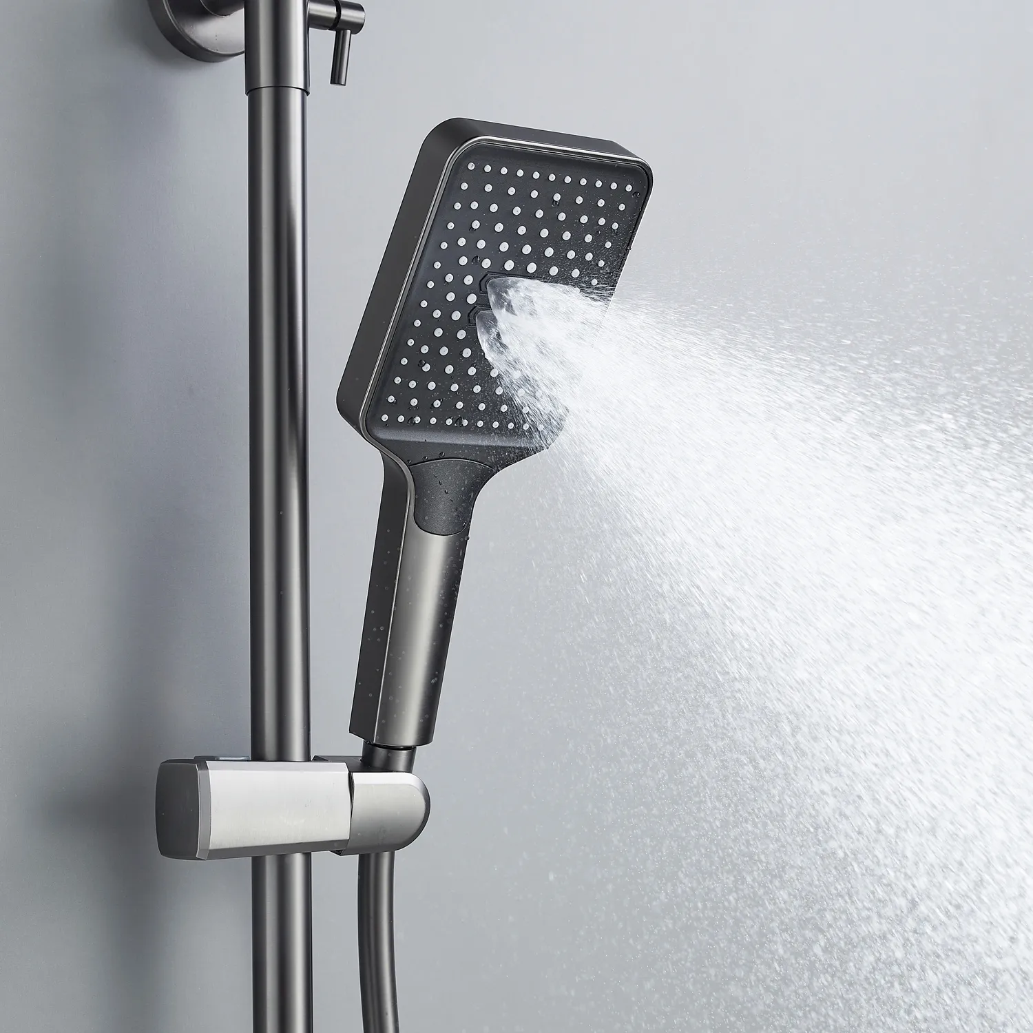 Душевая система Shevanik S4536T, оружейная сталь