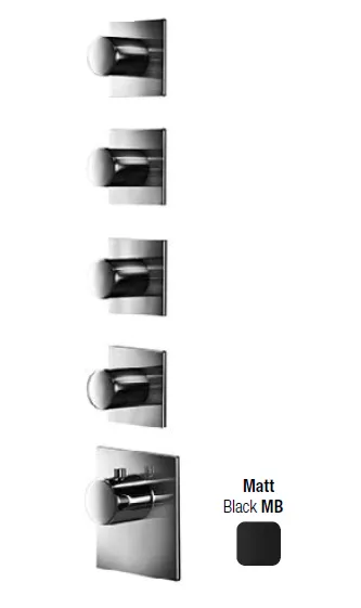 Смеситель для душа Almar Water Control High Flow, на 4 потребителя, черный матовый (E180084.MB)