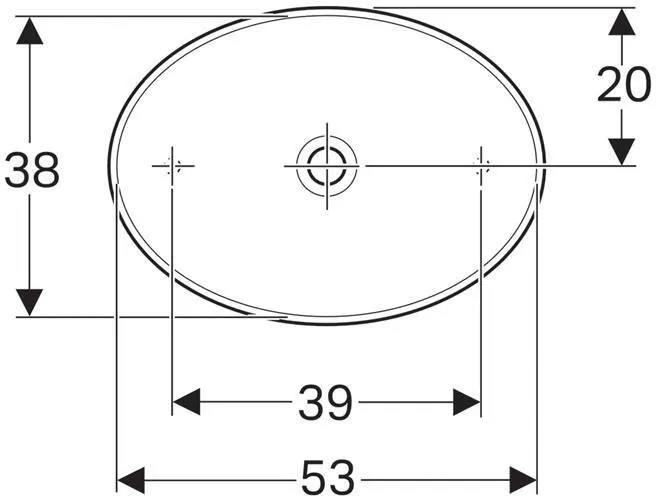 Раковина с установкой на столешницу Geberit VariForm овальной формы (55х40 см) (500.771.01.2)