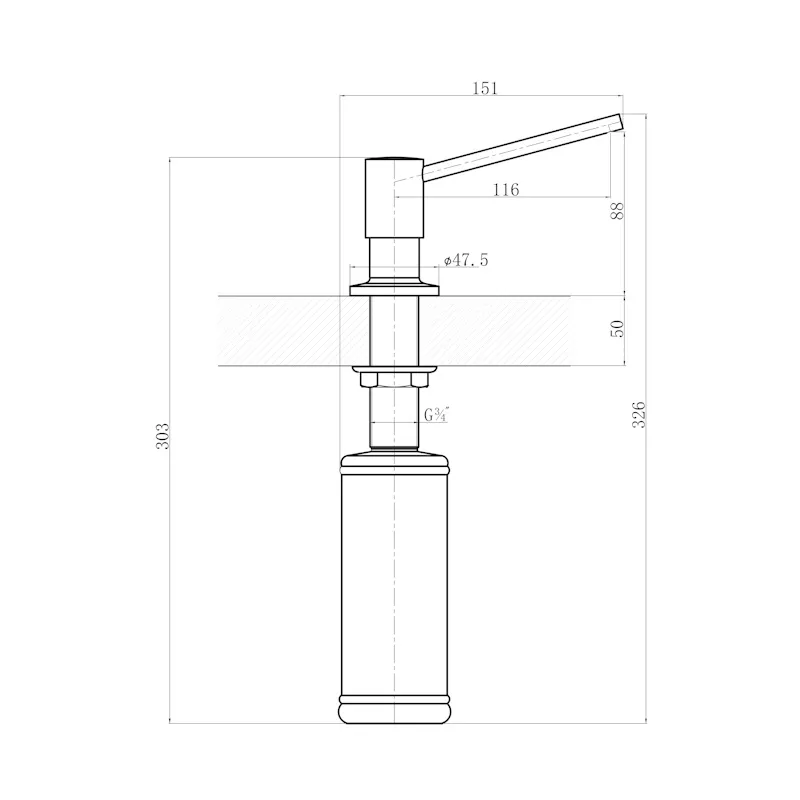 Дозатор для кухонной мойки Florentina МАРКО 707.728.0000.307, серый шёлк