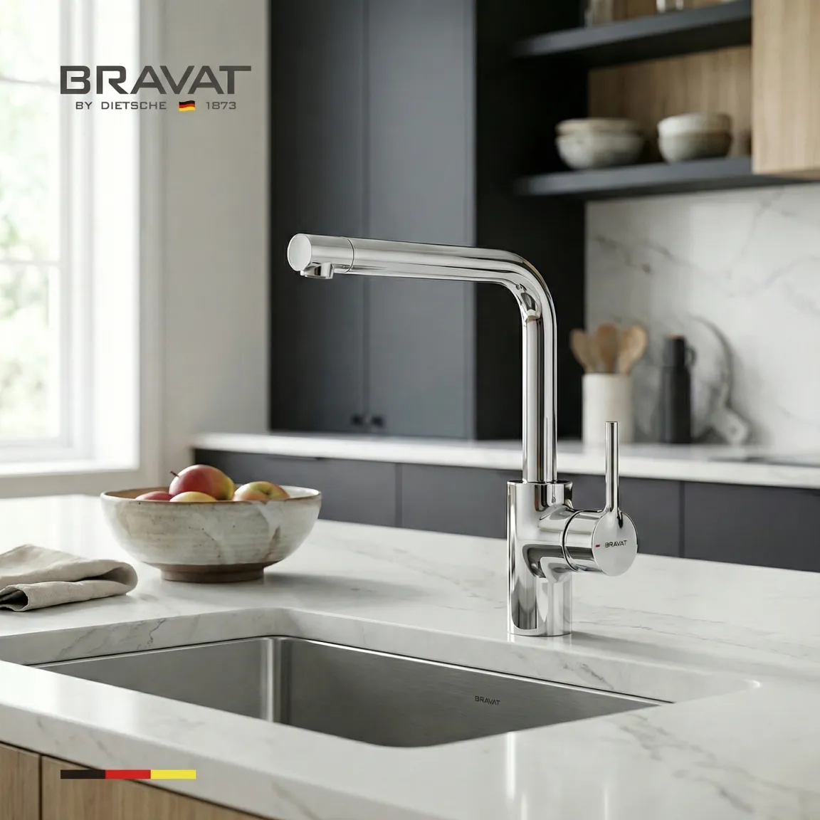 Смеситель для кухни цвет хром BRAVAT (F7172217CP-SW)
