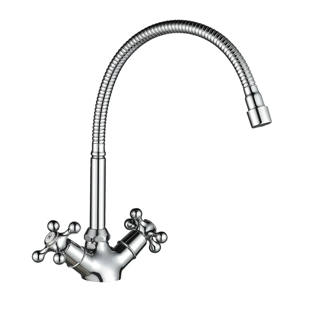 Смеситель для кухни с гибким изливом WesnaArt RASSVET, RAS02-180, хром