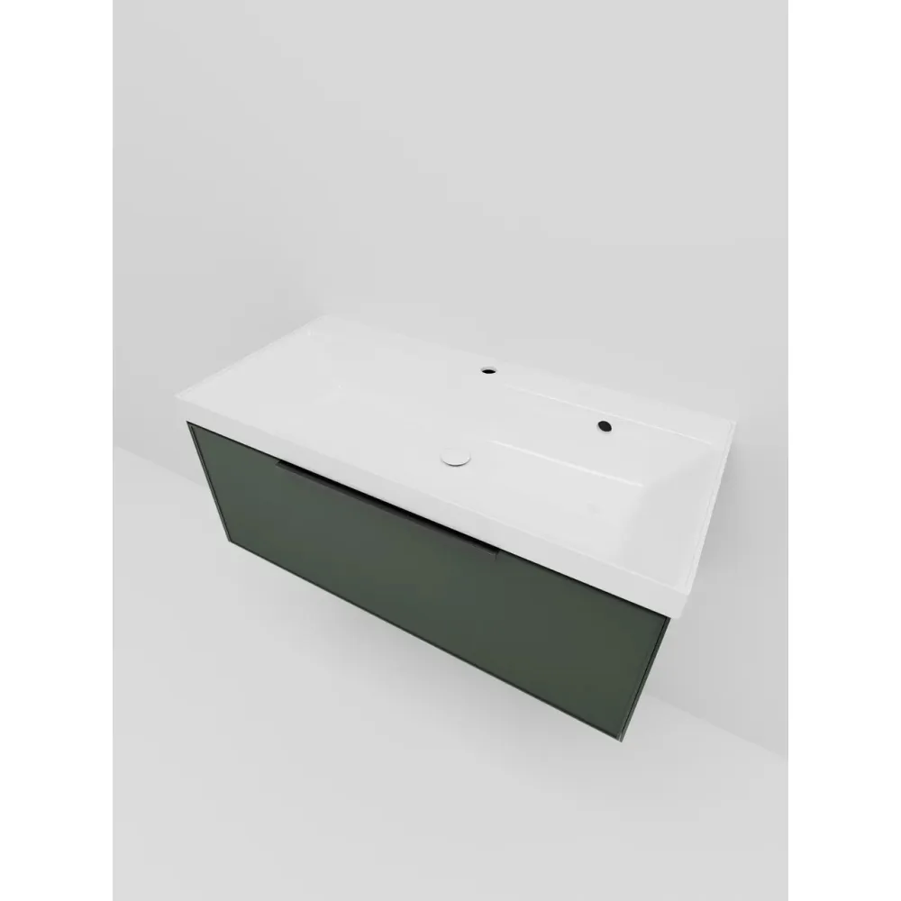 Тумба под раковину подвесная La Fenice SIMPLA FNC-01-SIM-G-100, серо-зелёная