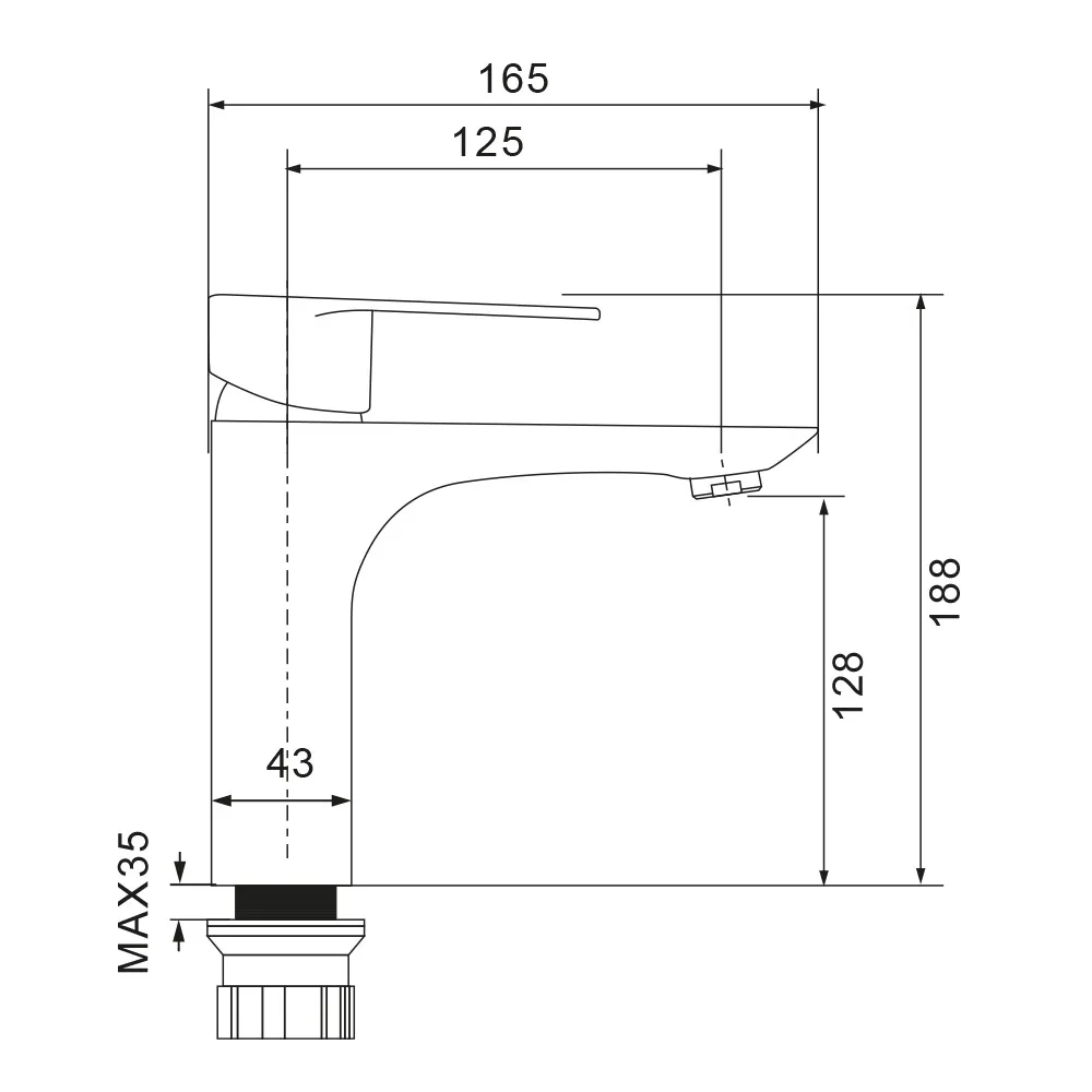 Смеситель для раковины WesnaArt RAY RAY11-210, хром