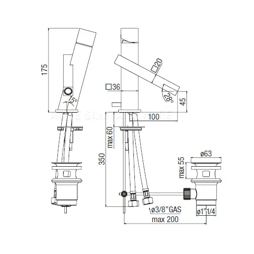 NOBILI TW00118/1CR-Demo TOWER смеситель для раковины