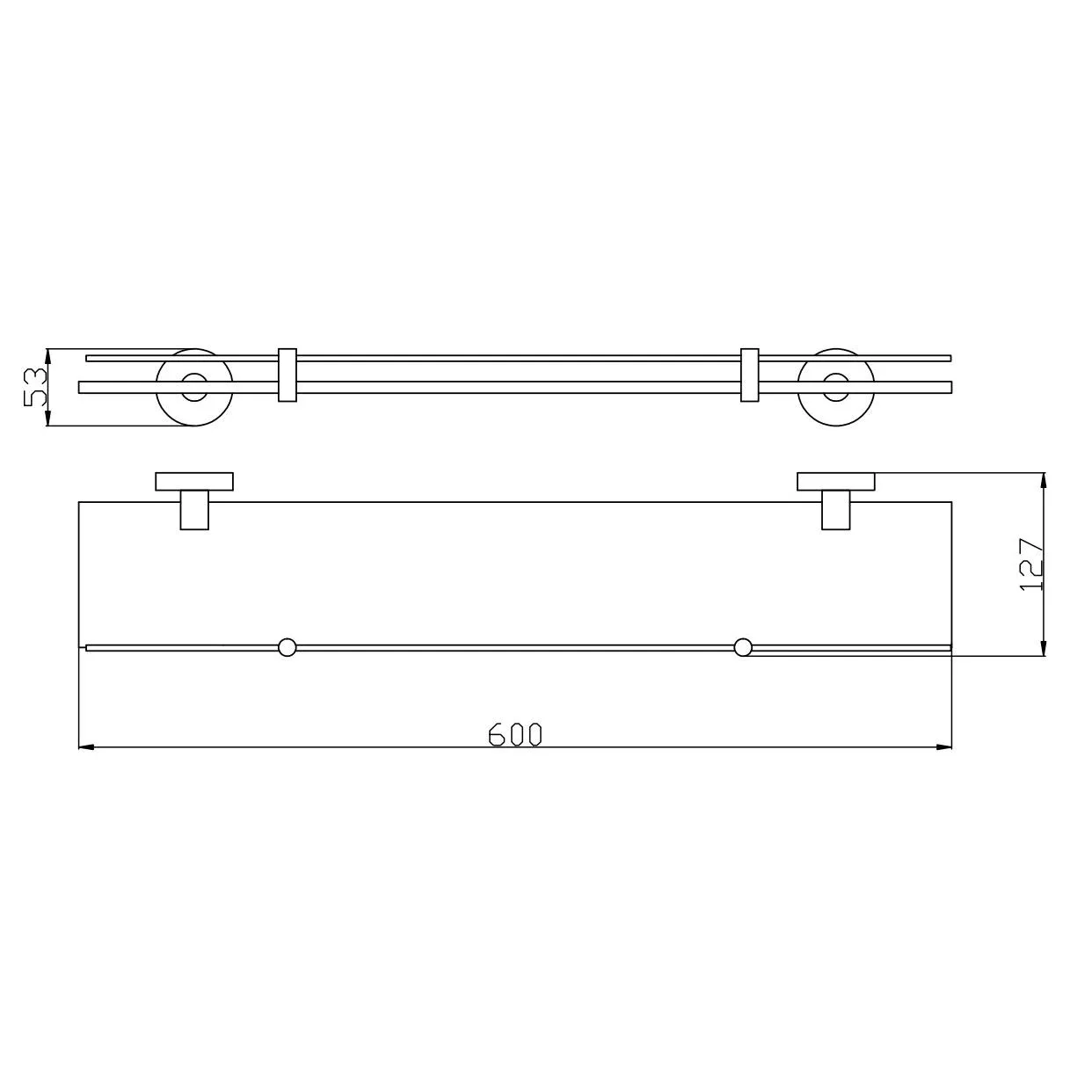 Полка стеклянная Rav Slezak COLORADO COA0900/60Z, золото