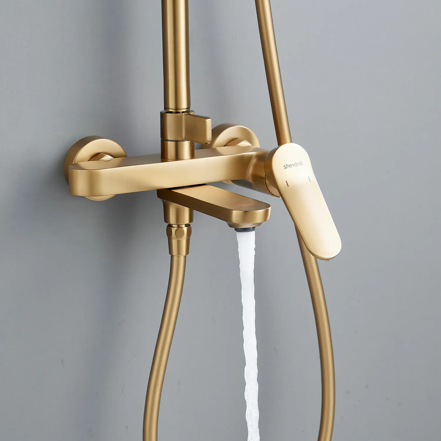 Душевая система Shevanik S4336G, золотой сатин