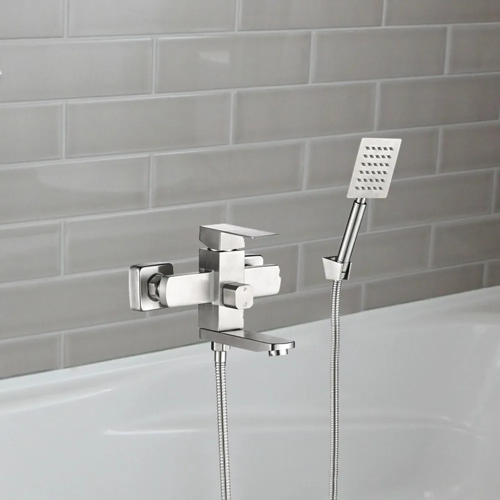 Смеситель для ванны WesnaArt KUBUS KUB13-310, сатин