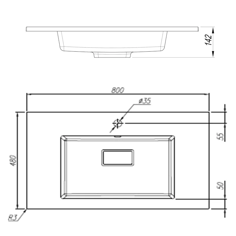 Раковина Florentina Персона 80 см 10.240.00800.001, белая