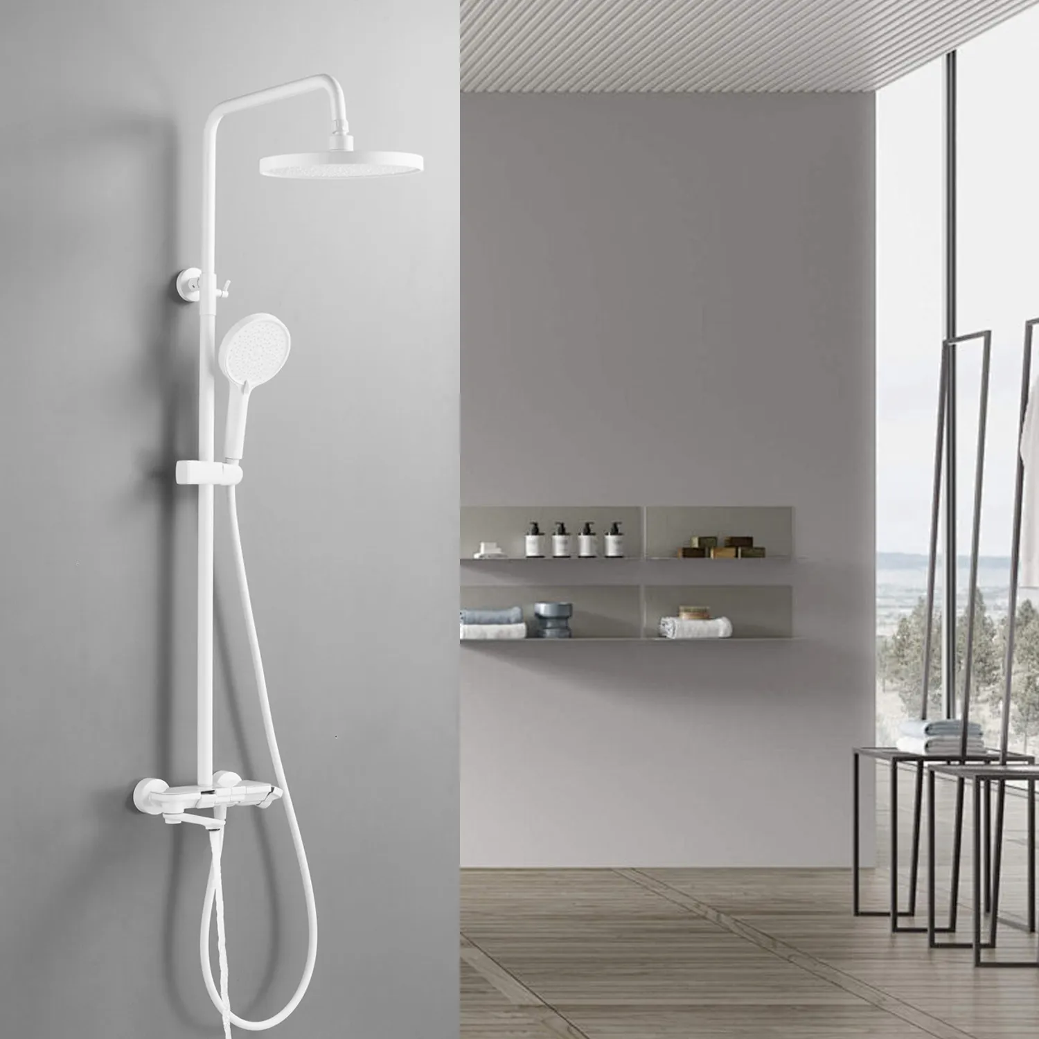 Душевая система Shevanik S4726C, белый