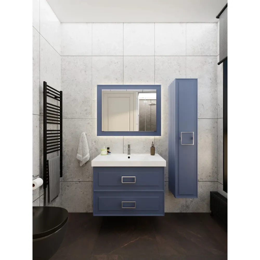Тумба под раковину подвесная La Fenice Cubo TWIN FNC-01-CUB-BG-80-2, синяя