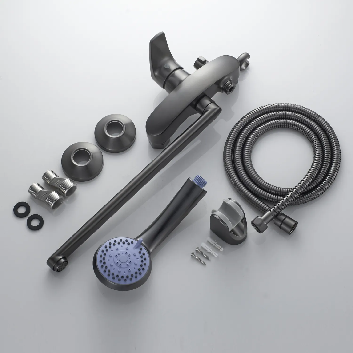 Смеситель для ванны Shevanik S5072T, оружейная сталь