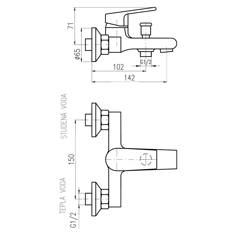 Смеситель для ванны Rav Slezak Colorado CO154.5CMATC