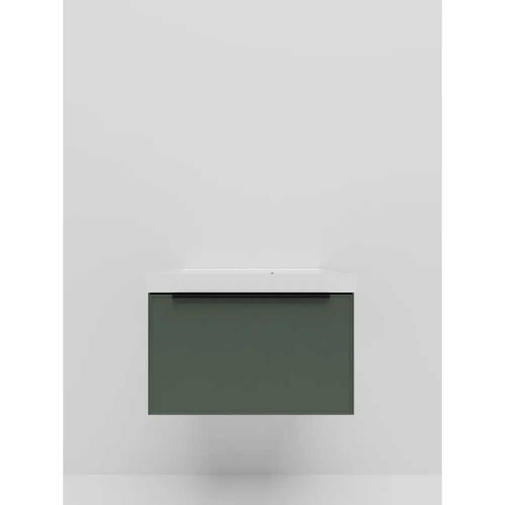 Тумба под раковину подвесная La Fenice SIMPLA FNC-01-SIM-G-60, серо-зелёная