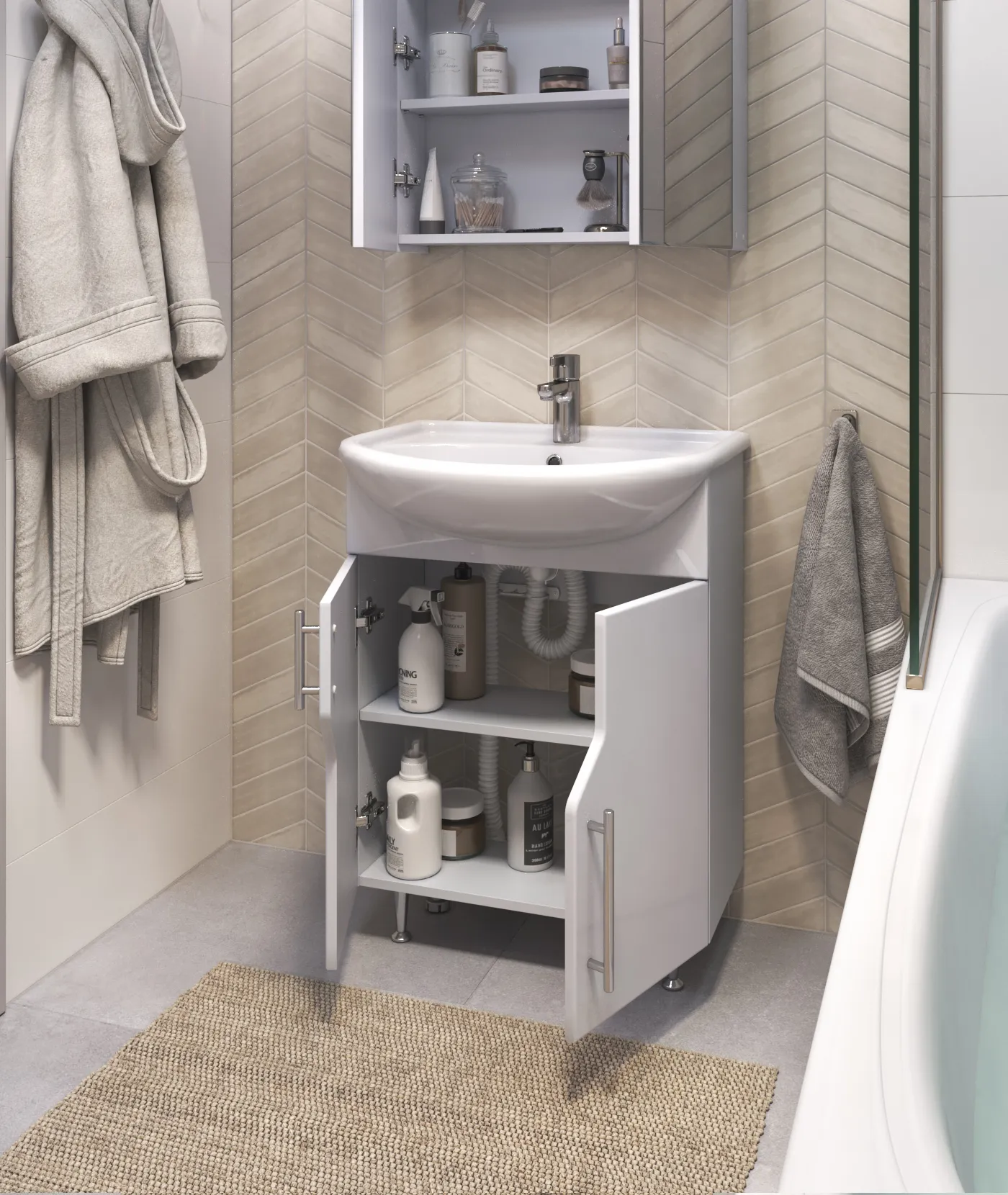 Тумба с раковиной напольная VIGO Grand tn.GRA.UYU.60.2D, 60 см