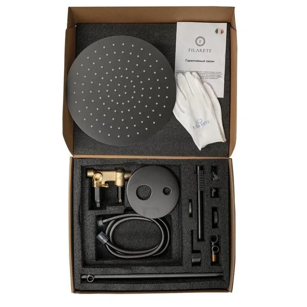 Душевая система встраиваемая FILARETE Roun FL1023BG, графит