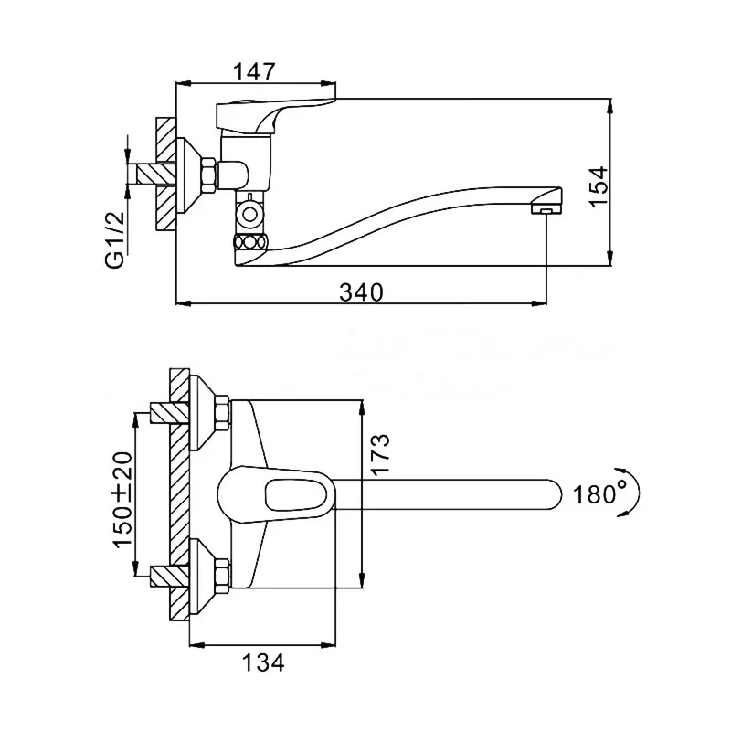 Смеситель для ванны FRAP F2128-B, хром