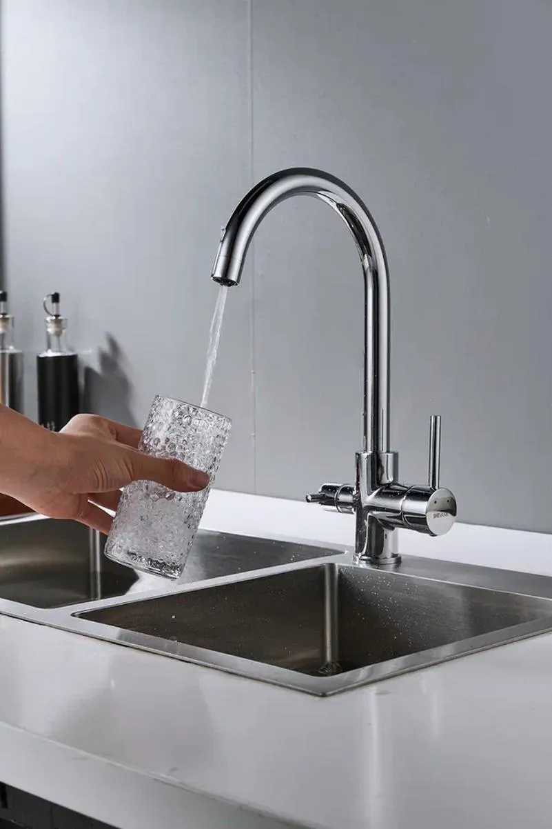 Смеситель для кухни с подключением фильтра Shevanik S128, хром