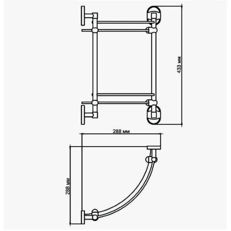 Полка стеклянная угловая D-Lin D262700, хром