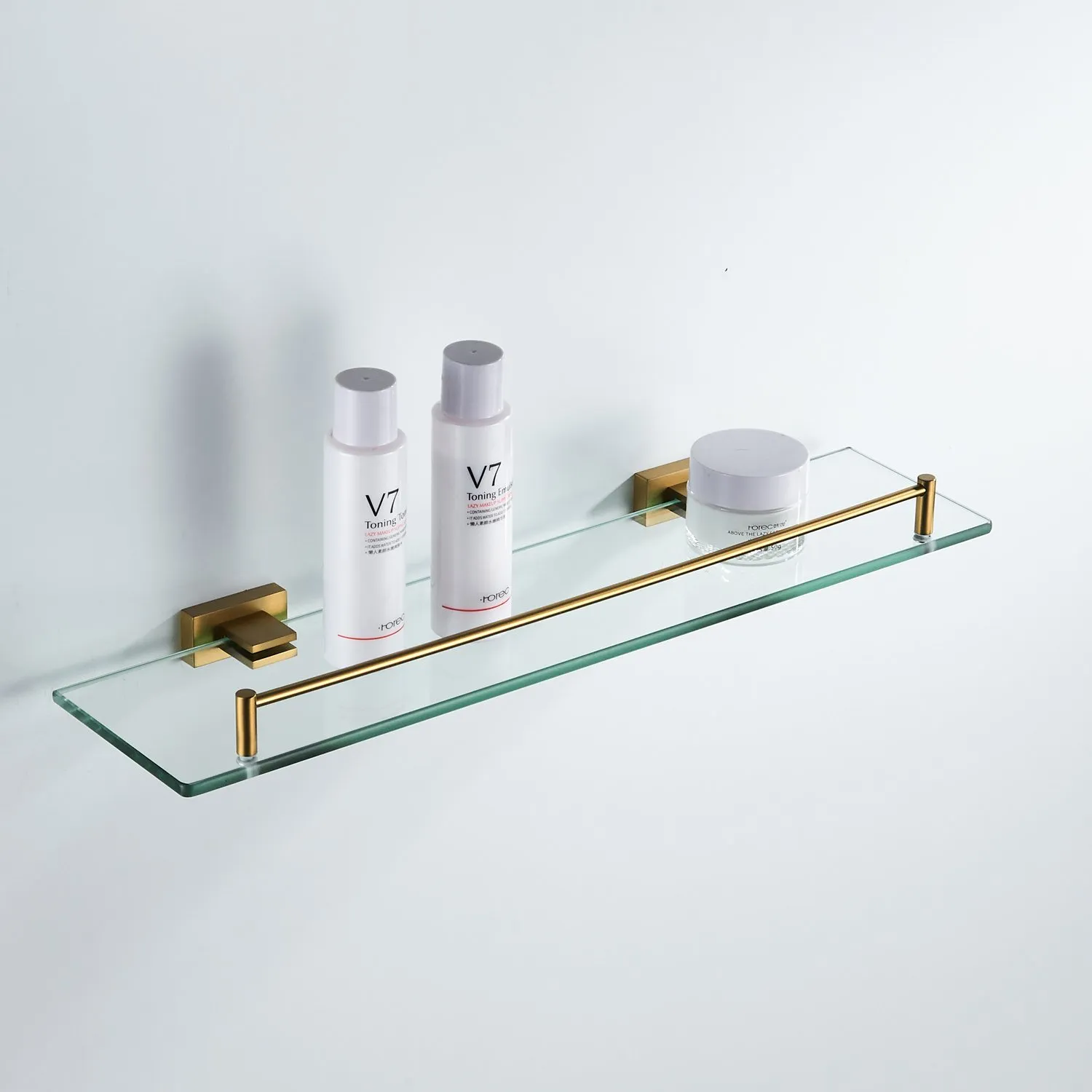 Полка стеклянная Shevanik SG5619G, золотой сатин