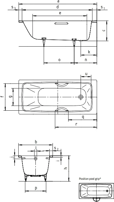 Ванна Cayono Мод.747 150х70x41 белый
