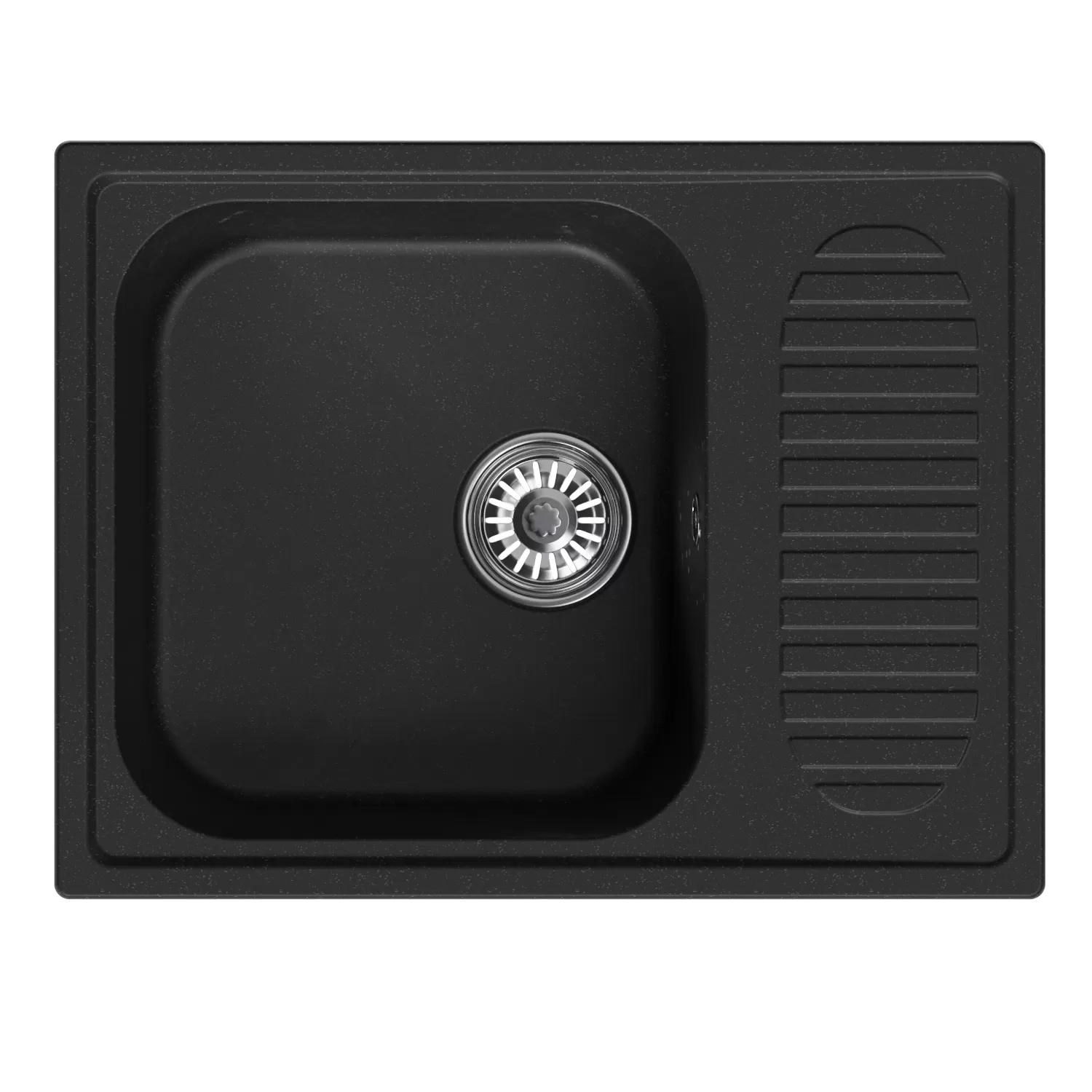 Мойка MIXLINE ML-GM18 с крылом  ультра-черная (344) 640*490*190мм NEW (551978)