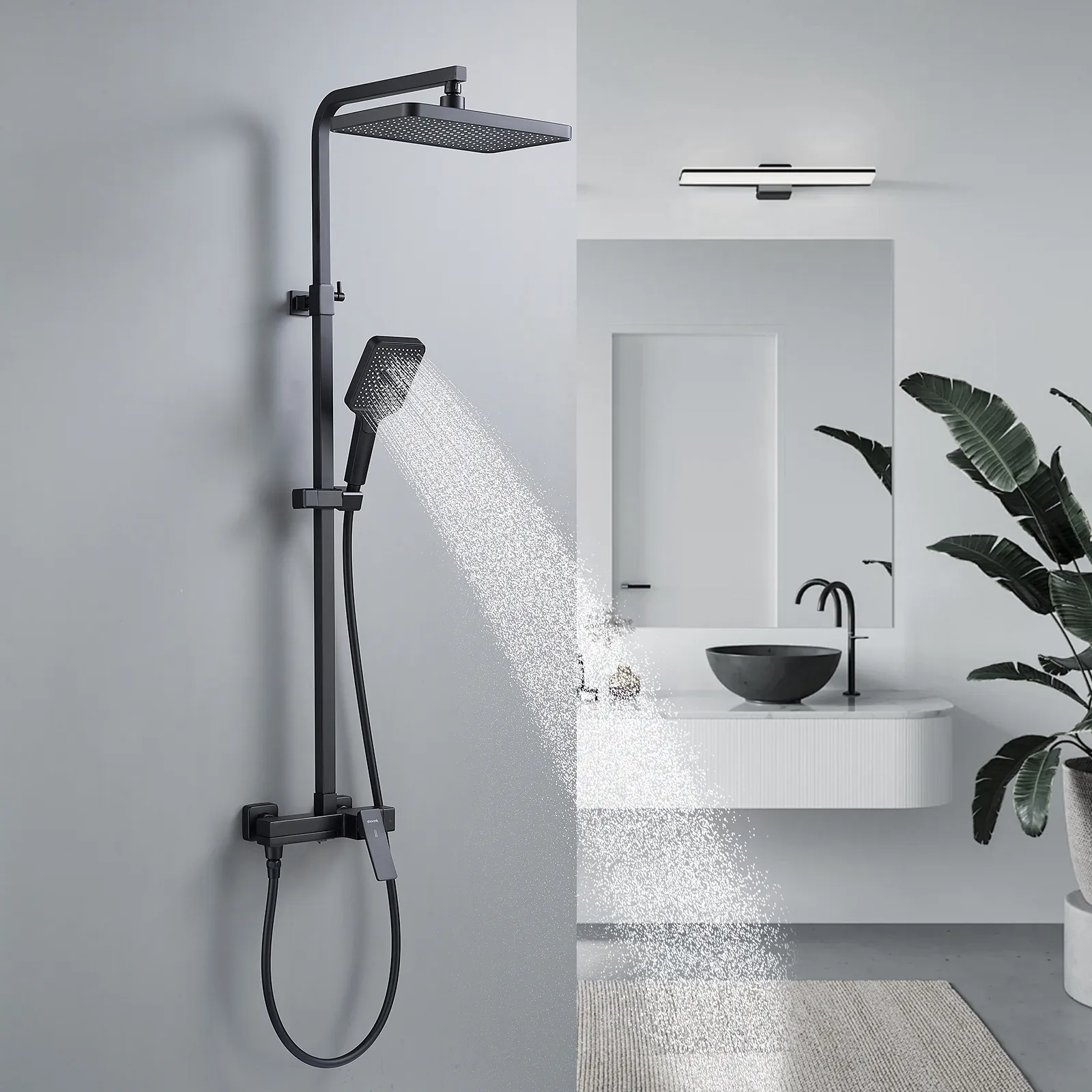 Душевая система Shevanik S4636H, черный