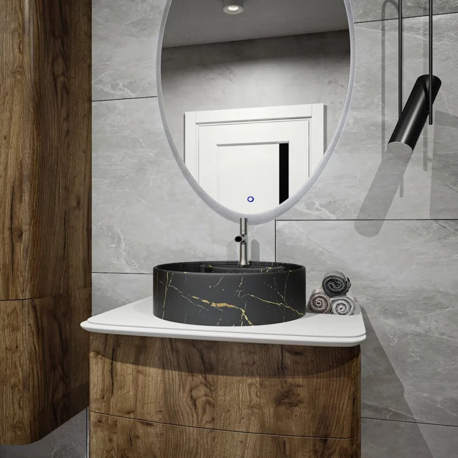 Раковина чаша Maretti EA13NS44-560MR, черный мрамор