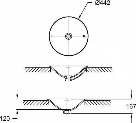 E96118-0 CARILLON Раковина чаша 45 см, белый