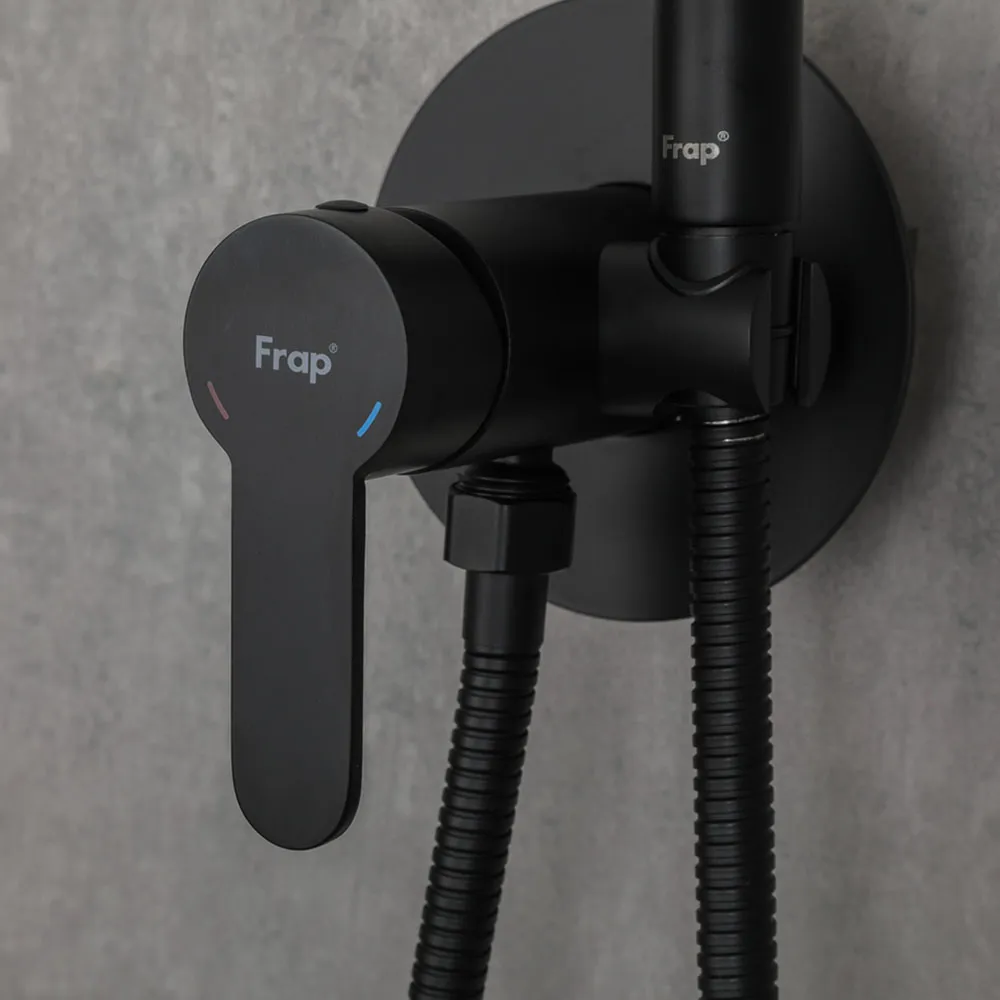 Гигиенический душ со смесителем FRAP F72801-6, черный