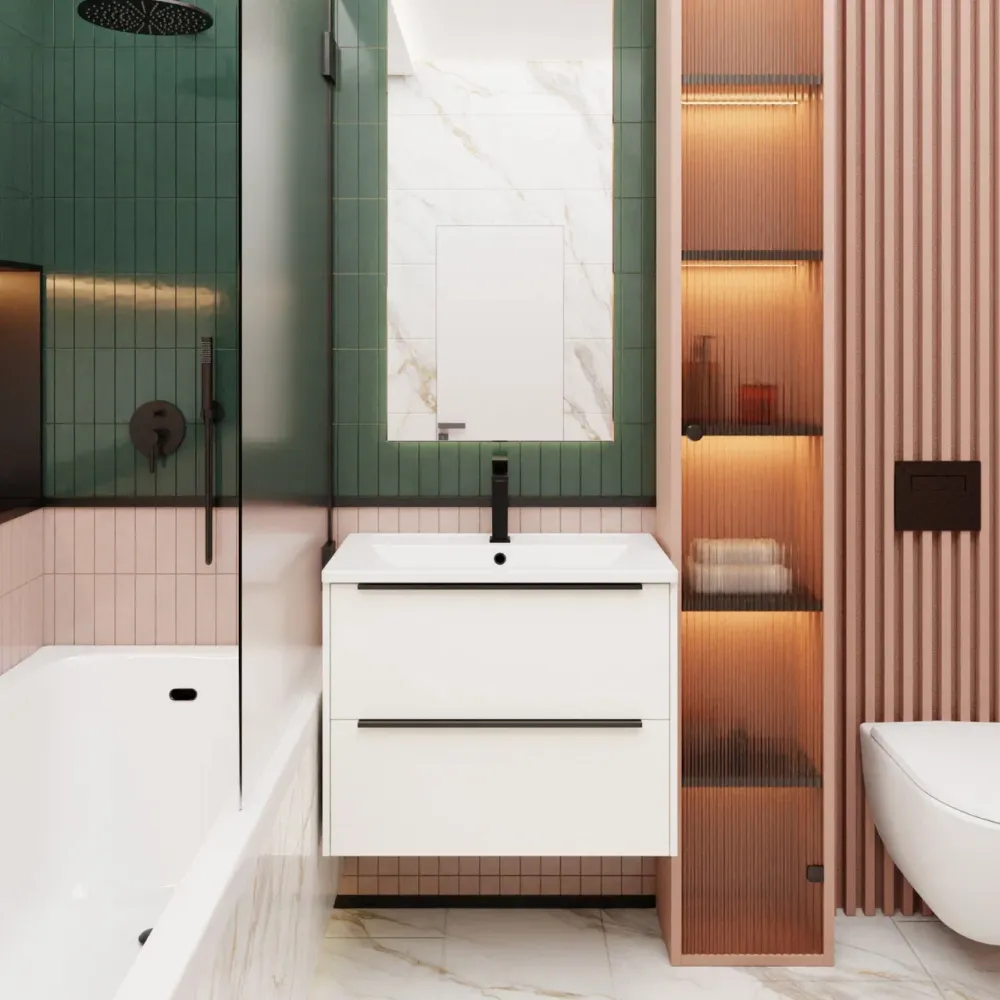 Тумба под раковину подвесная La Fenice Tesoro FNC-01-TES-PB-80-2, белый